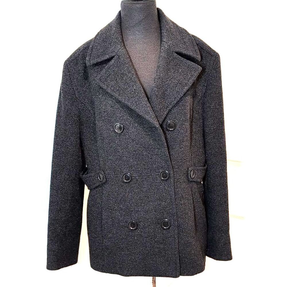 Women's Black Wool And Cashmere Peacoat